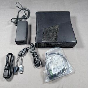 Microsoft Xbox 360 S Console 1439 Matte Black Slim Bundle Gaming No Controller